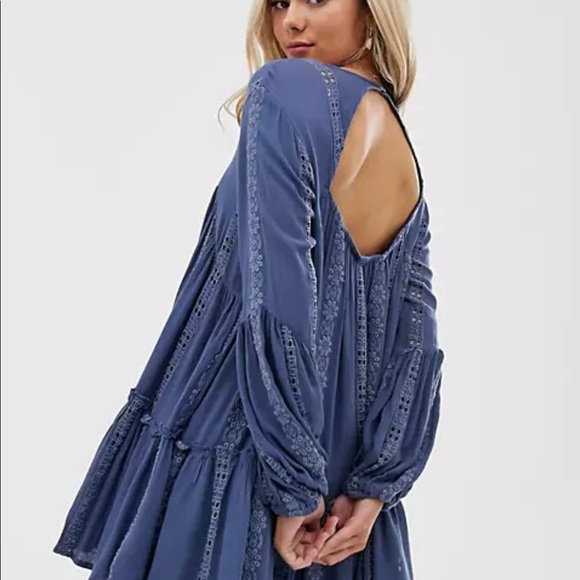 Free People Kiss Kiss Tunic - Color Navy Size Small NWT - Picture 2 of 10